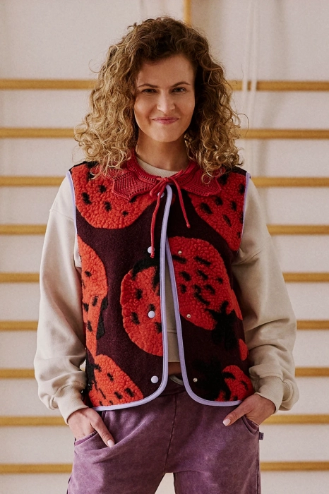 Kamizelka z wełny Truskawki