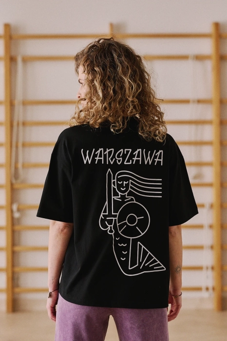 Warszawska czarna koszulka boxy