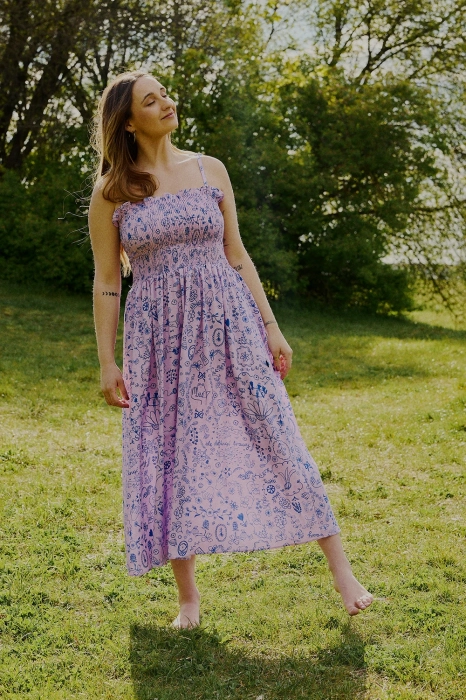 Sukienka wiskozowa Makatka liliowa - PREORDER